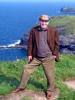 Here is Jim at the headlands on Tintagel.