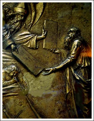 Ghiberti's Door - Moses receives the Ten Commandments
