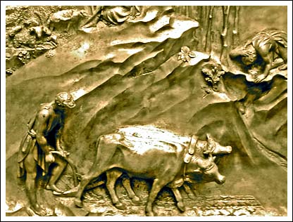 Ghiberti's Door - Cain Plowing a field